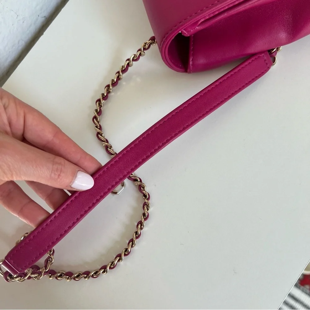 Chanel Lambskin CC Mania Flap Bag in Pink